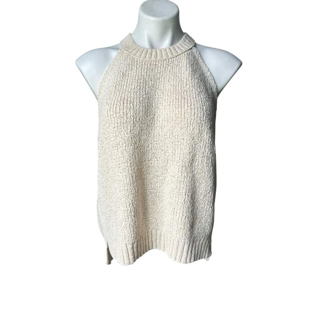 J. Crew High-neck Sweater Tank in Ecru, Sz L - Picture 4 of 16